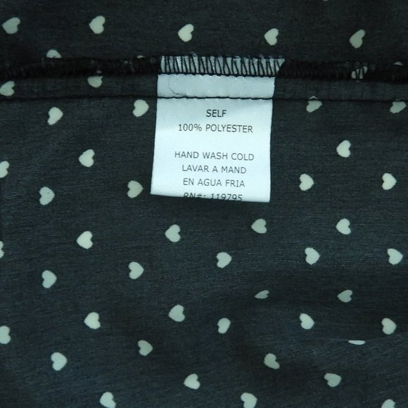 Black Top with White Hearts - Large - Picture 7 of 8